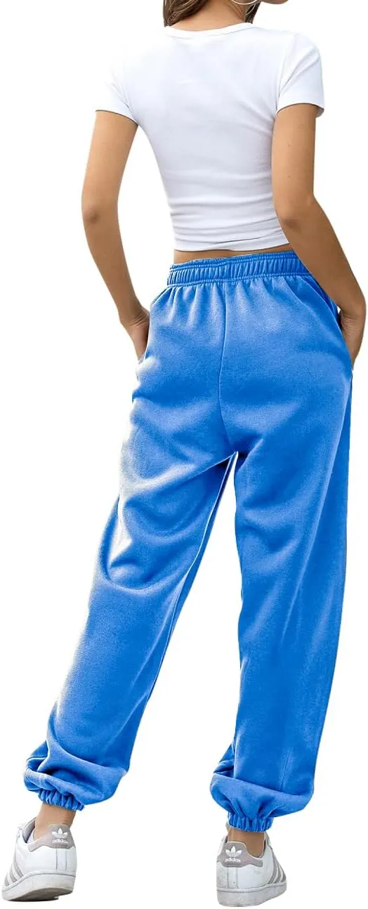 HeSaYep Women's High Waisted Sweatpants Workout Active Joggers Pants Baggy Lounge Bottoms