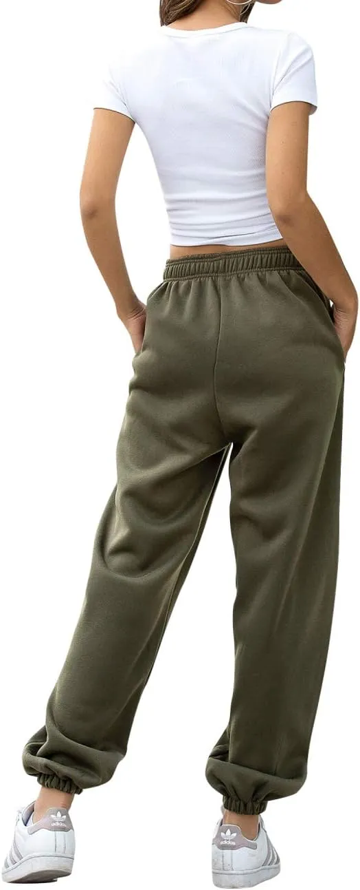 HeSaYep Women's High Waisted Sweatpants Workout Active Joggers Pants Baggy Lounge Bottoms