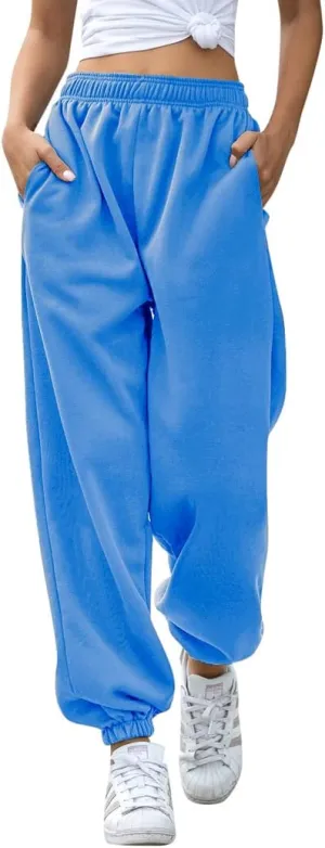 HeSaYep Women's High Waisted Sweatpants Workout Active Joggers Pants Baggy Lounge Bottoms