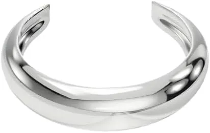 Hollow Dome Ear Cuff for Women in 925 Sterling Silver with 18K Gold Vermeil | Lightweight Non-Pierced Cuff Earring | Minimalist Hypoallergenic Jewelry