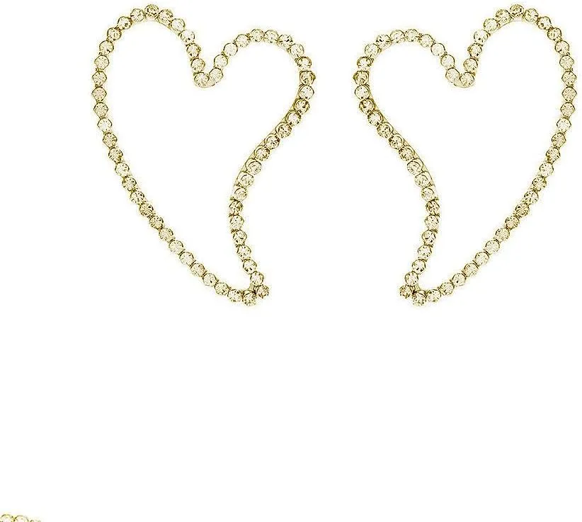Hollow Sparkly Rhinestone Love Hearts Stud Earrings for Women Valentines Day Dangle Earrings Minimalist Large Geometric Studs Earrings Fashion Jewelry