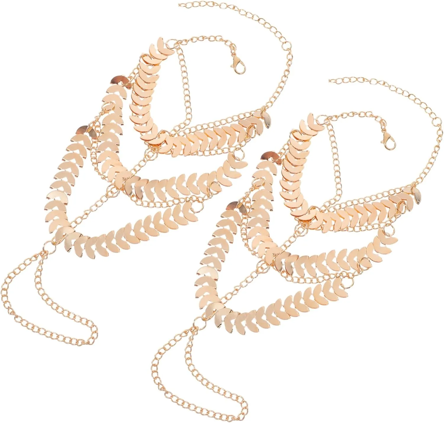 Homoyoyo Unique Retro Design Anklet Sparkling Sequin Tassel Anklets for Women Add a to Your Outfits Events