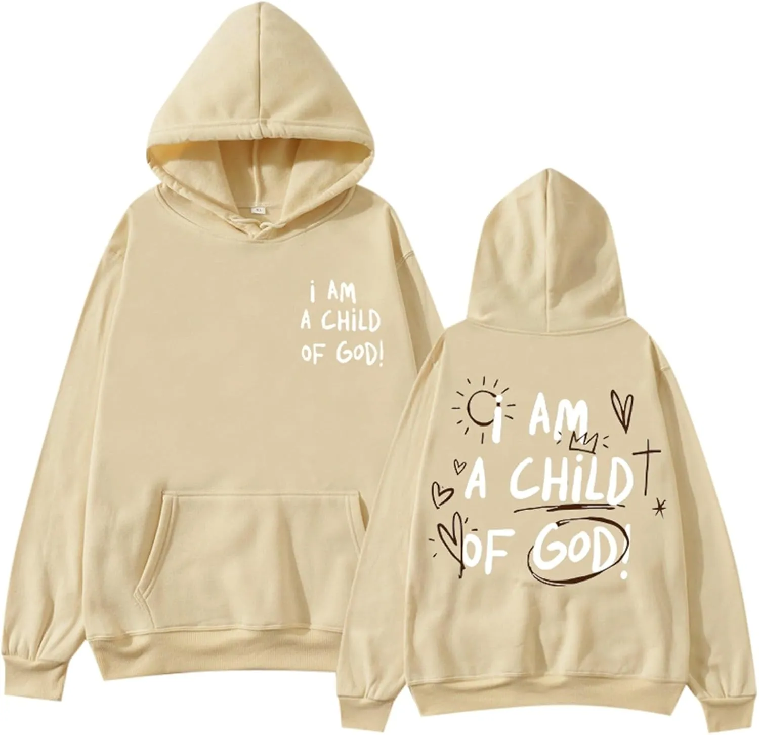 i AM A Child Of F God Graphic Hoodie For Women Long Sleeve Preppy Sweatshirt Y2K Casual Hooded Pullover Tops With Pockets