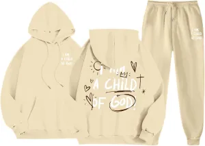 i AM A Child Of F God Graphic Hoodie For Women Long Sleeve Preppy Sweatshirt Y2K Casual Hooded Pullover Tops With Pockets