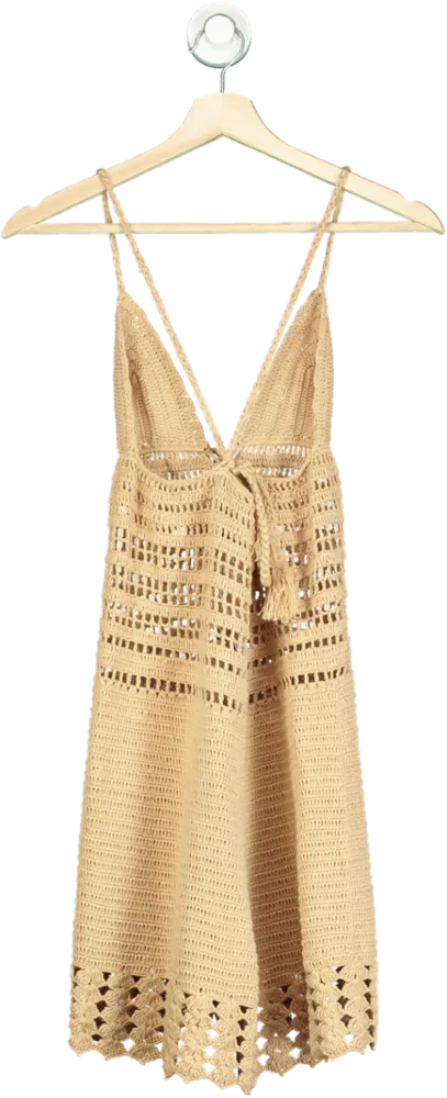 Indah Beige Handcrochet Dress S