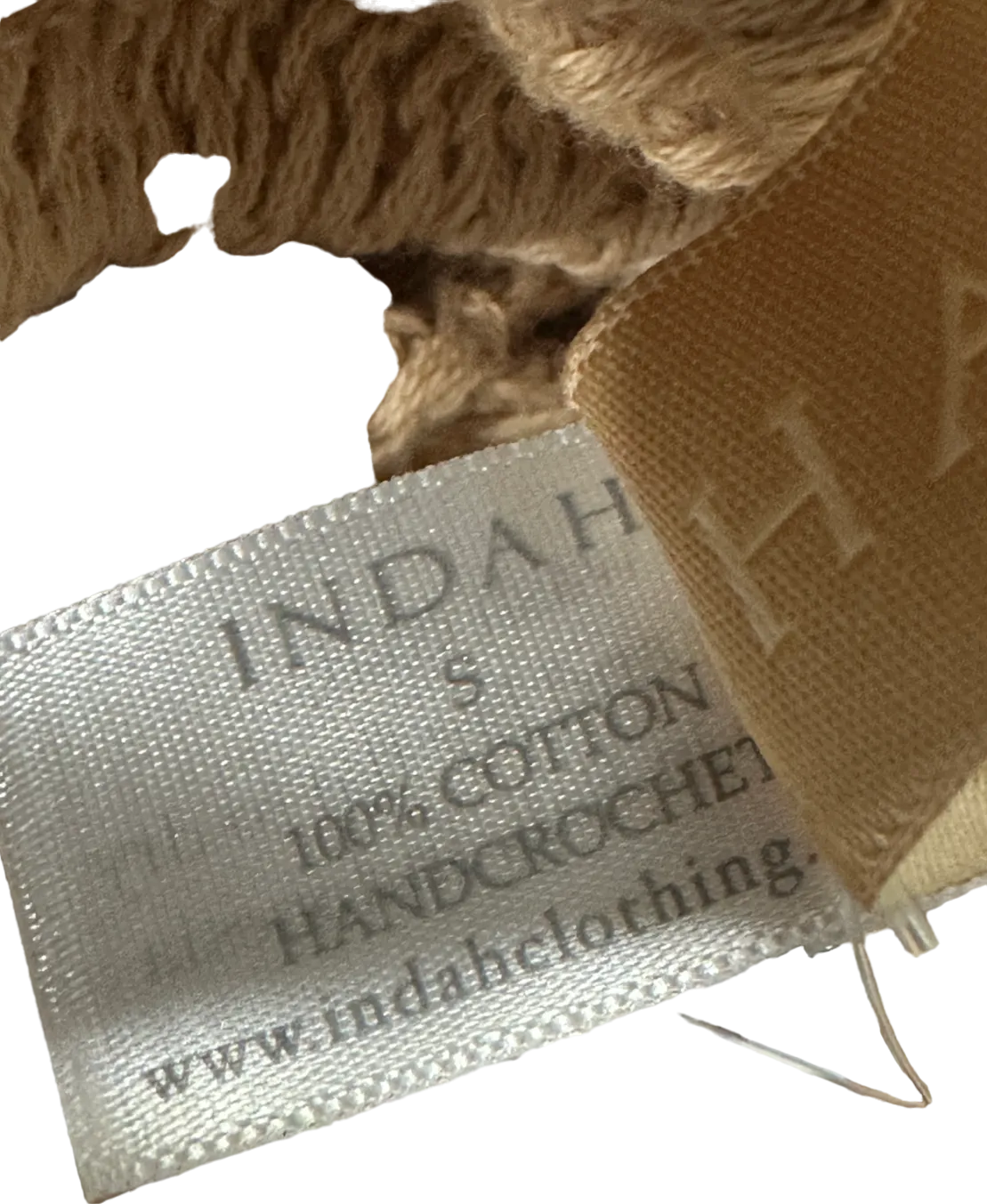Indah Beige Handcrochet Dress S