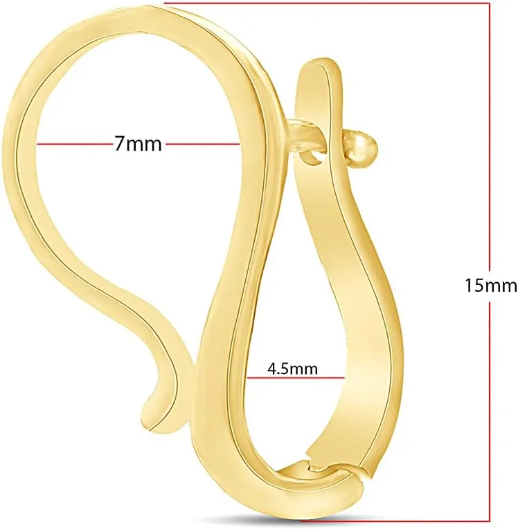 Interchangeable Pendant Hanger Slide Pearl Enhancer Fits 7mm in 14k Yellow Gold Plated 925 Sterling Silver