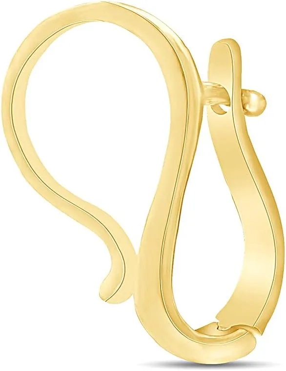 Interchangeable Pendant Hanger Slide Pearl Enhancer Fits 7mm in 14k Yellow Gold Plated 925 Sterling Silver