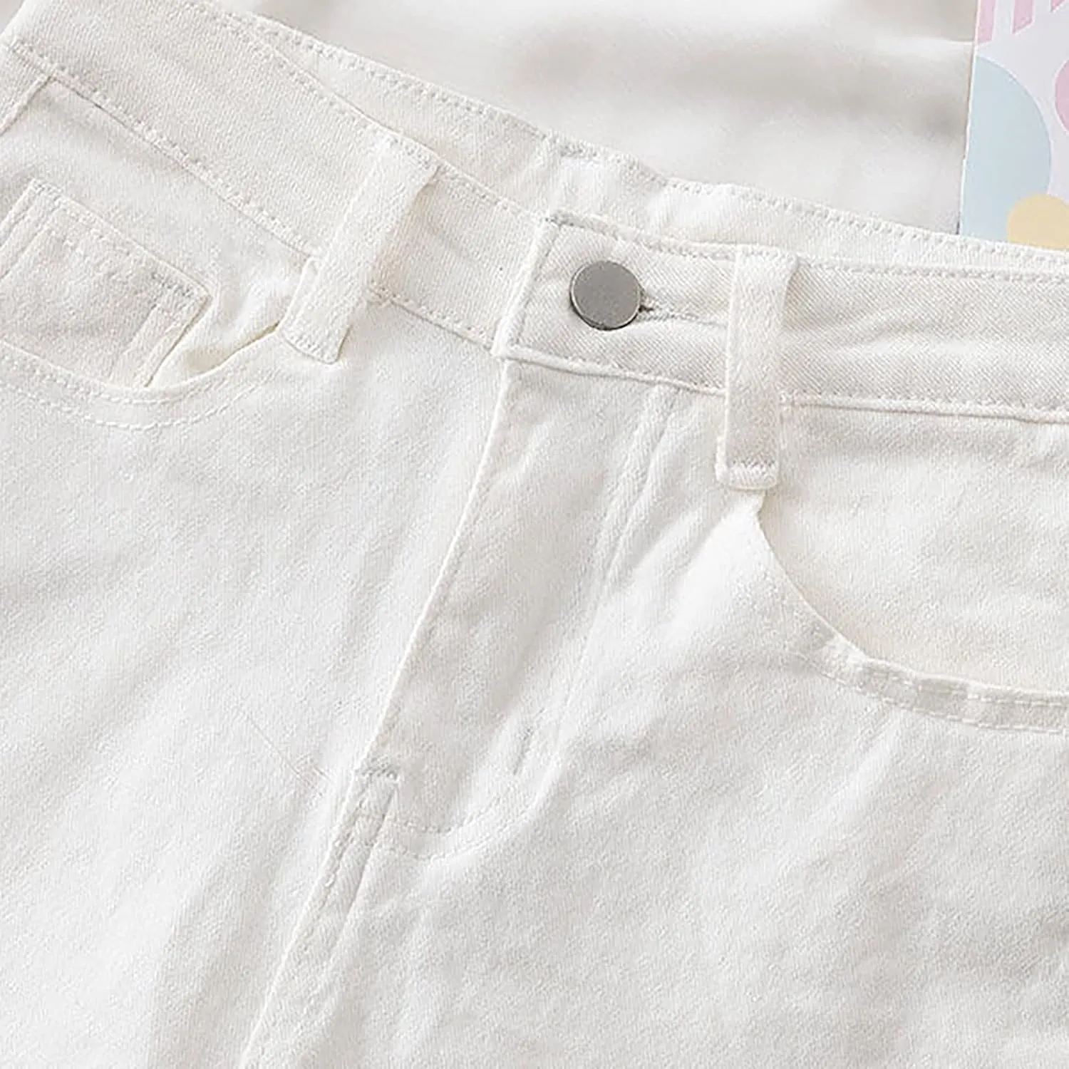 Jean Shorts for Women Summer Casual Loose Fit Elastic High Waisted Shorts Fashion Comfort Wide Leg Shorts with Pockets