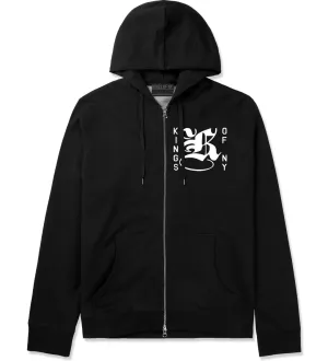K Middle Chest Zip Up Hoodie Hoody
