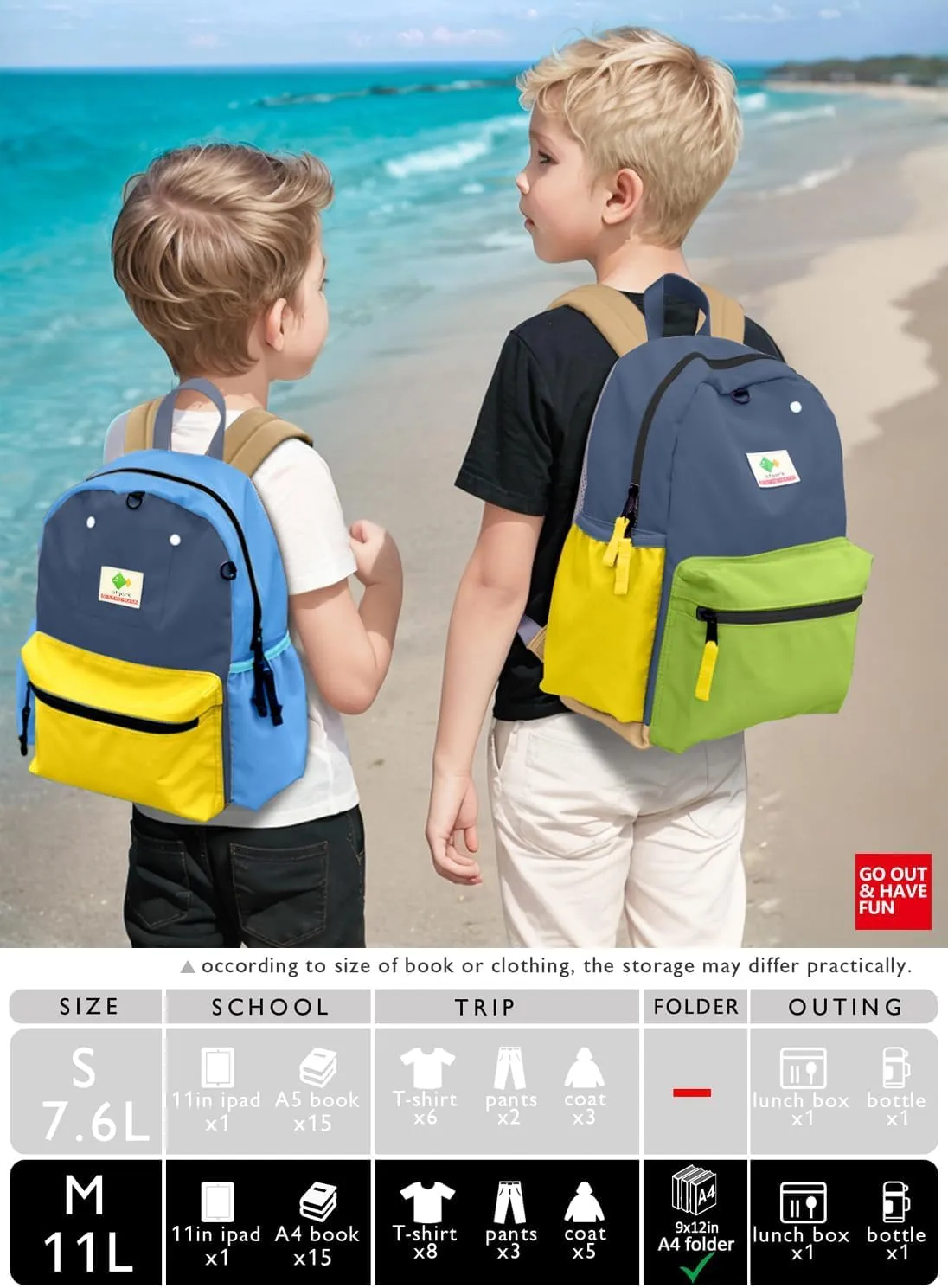 Kids' Backpacks for Girls & Boys - Kindergarten & Elementary School, Small Child Toddler Backpack, 13" H, Ages 3-5