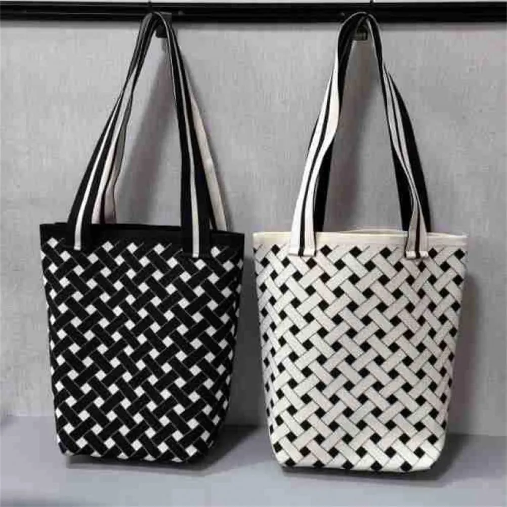 Knit Tote Bag for Women Fashion Striped Crochet Hobo Bags Bucket Purse Slouchy Shoulder Bag Top Handle Handbag