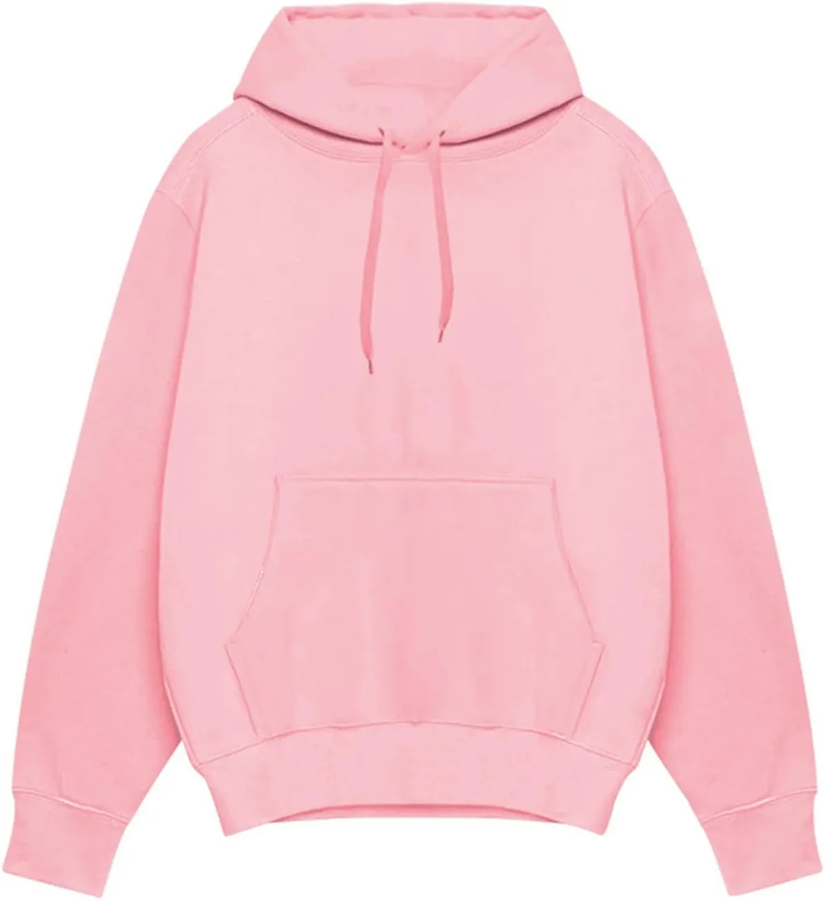 KUIOLYPOER Men's Hoodie 2024 Solid Color Lightweight Pocket Hooded Sweatshirt Long Sleeve Casual Regular Fit Pullover Top