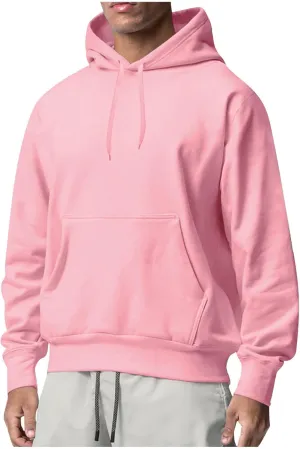 KUIOLYPOER Men's Hoodie 2024 Solid Color Lightweight Pocket Hooded Sweatshirt Long Sleeve Casual Regular Fit Pullover Top