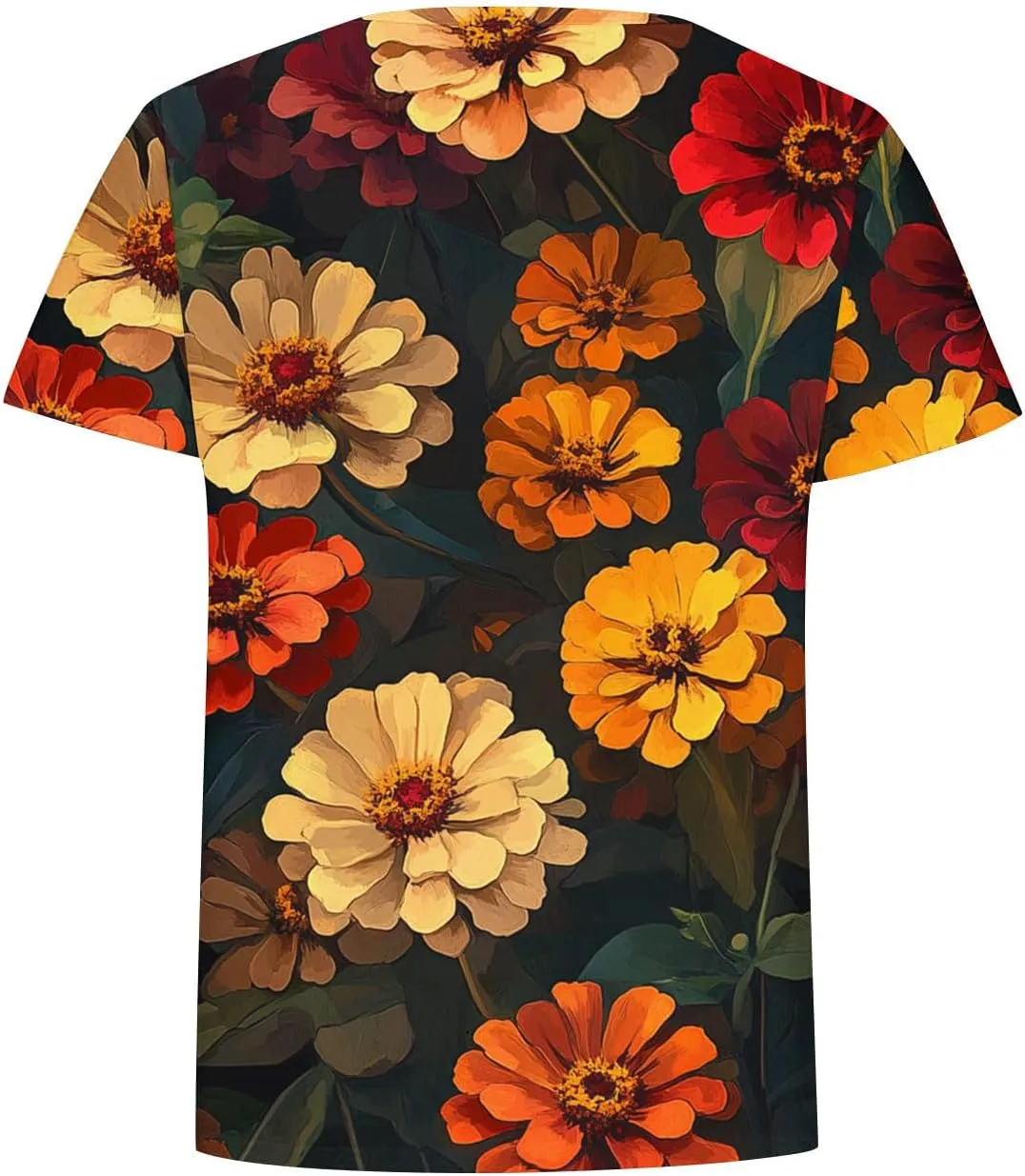 Ladies' Floral Printed Crewneck T-Shirt - 2025 Summer Boho Top with Short Sleeves & Casual Style