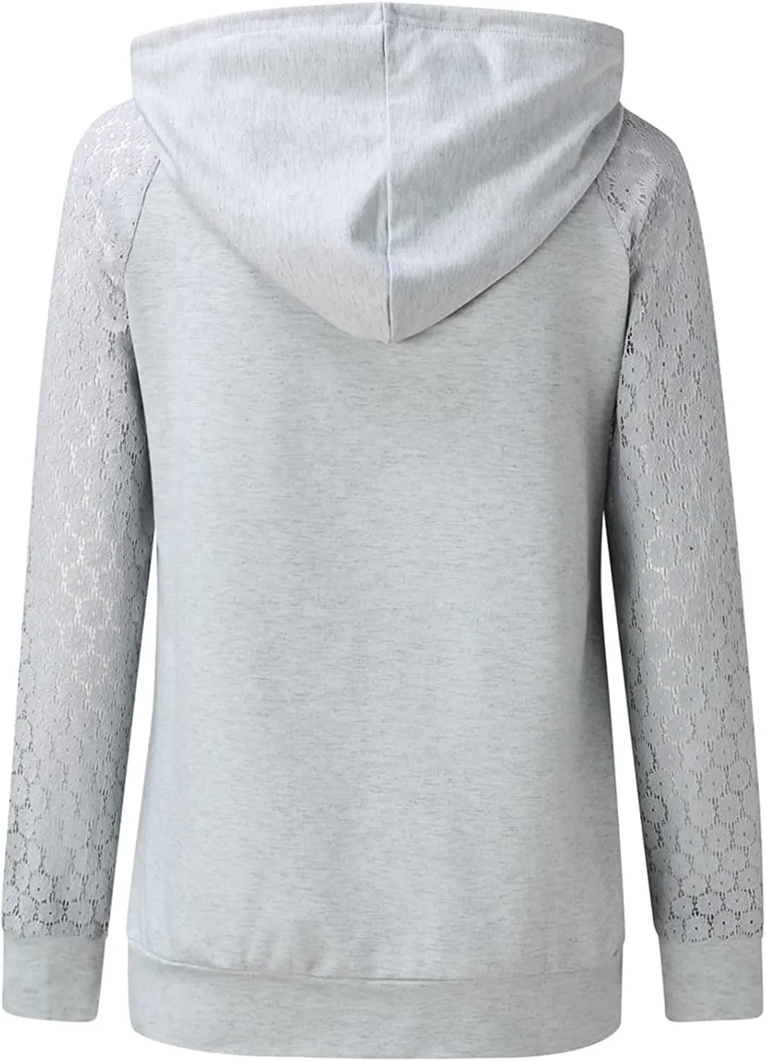 Ladies Tops, Floral Lace Long Sleeve Hoodies with Pocket Fashion Fall Outfits Casual Hoodie Comfy Spring Clothes