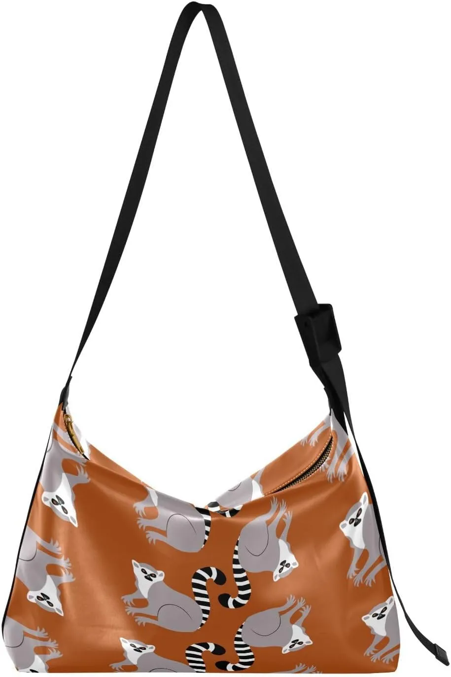 Lemur Hobo Crossbody Bags for Women Leather Large Shoulder Bag Cross Body Cute Funny Animal Trendy Womens Tote Bags Handbag for Travel Shopping