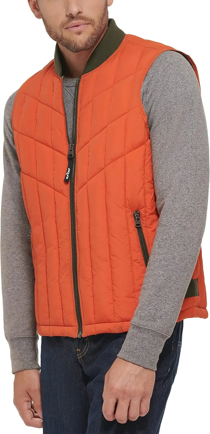 Levi's Men's Quilted Utility Vest with Contrast Detailing