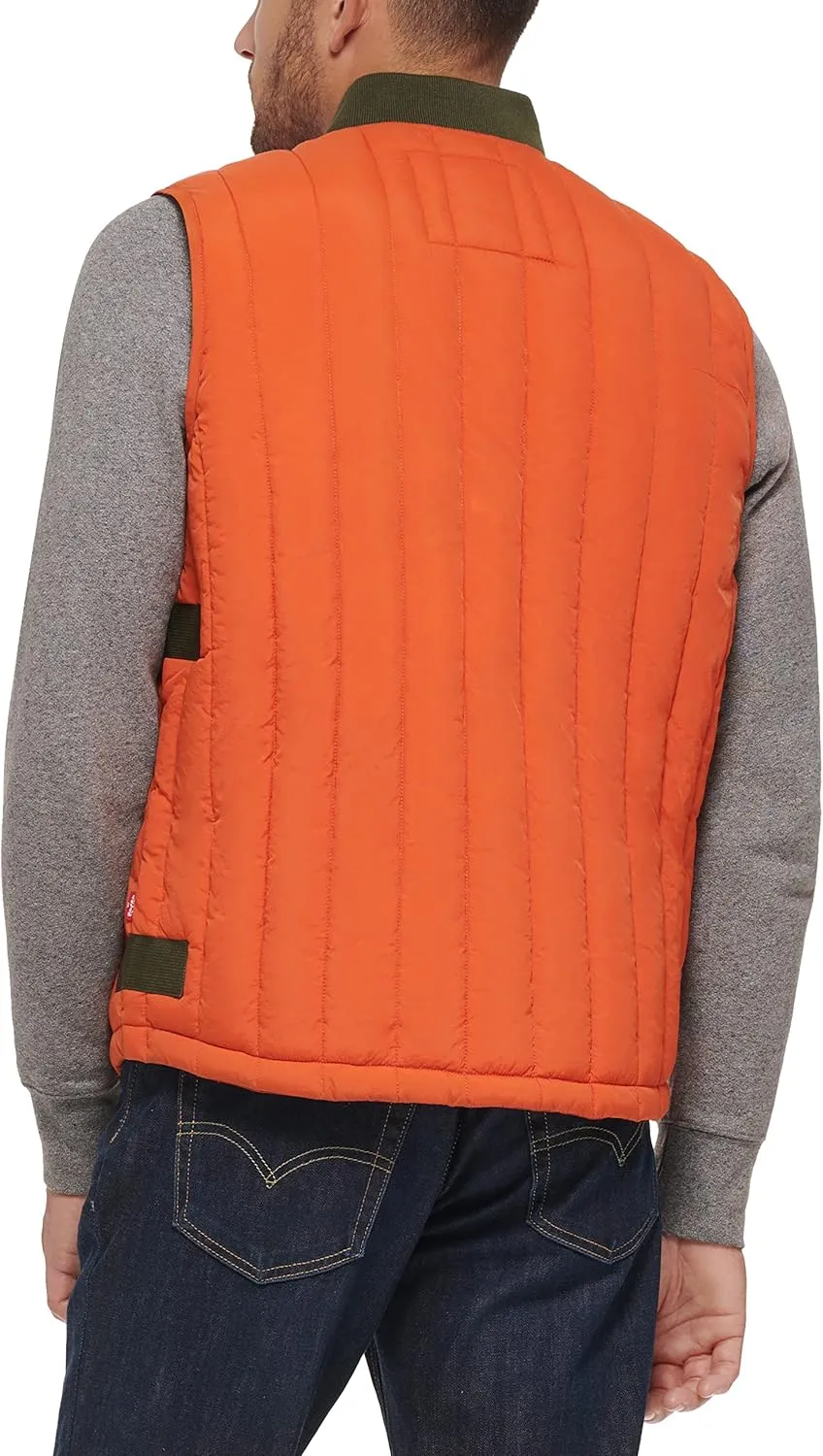 Levi's Men's Quilted Utility Vest with Contrast Detailing