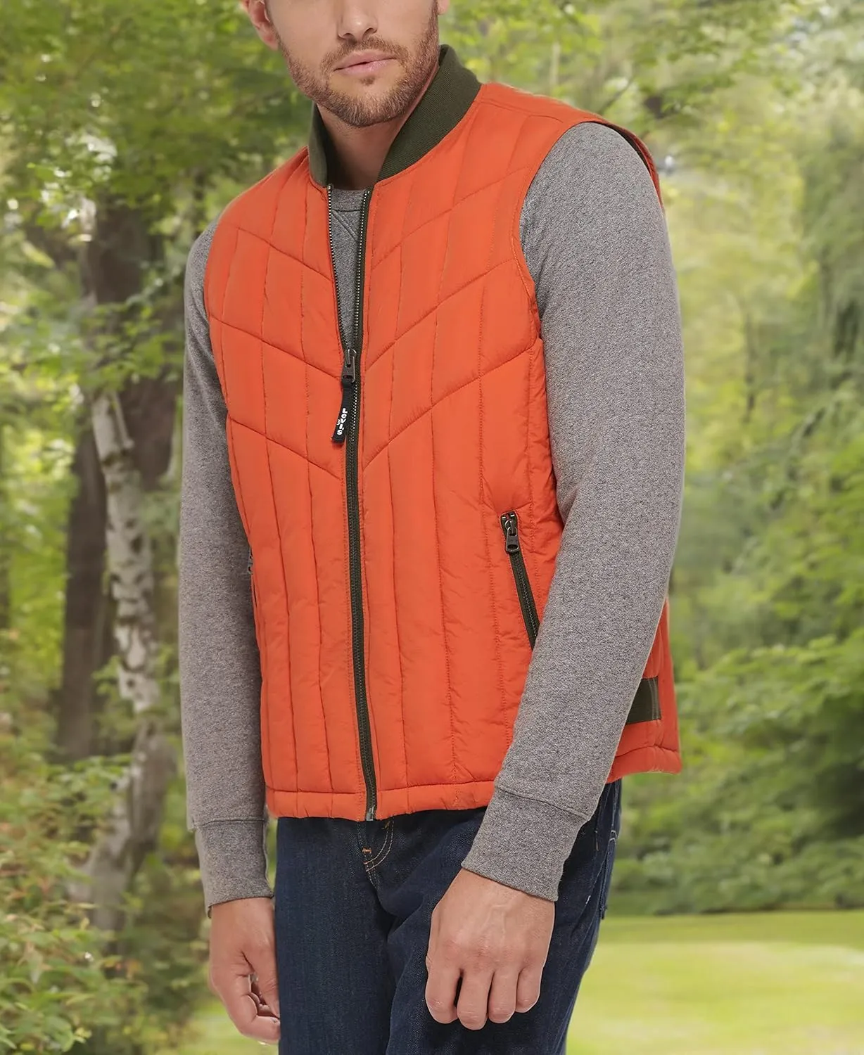 Levi's Men's Quilted Utility Vest with Contrast Detailing
