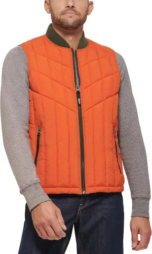 Levi's Men's Quilted Utility Vest with Contrast Detailing