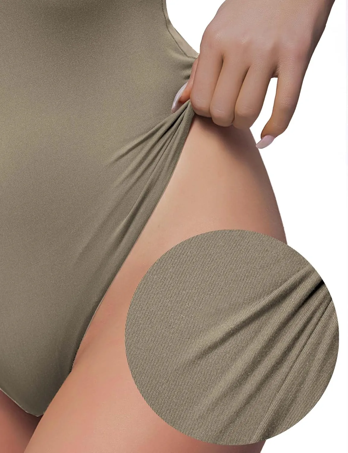 LIDLIT Crew Neck Short Sleeve Bodysuit For WomenBasic Casual Tops For Going Out Double Lined Basic T-shirt Tops