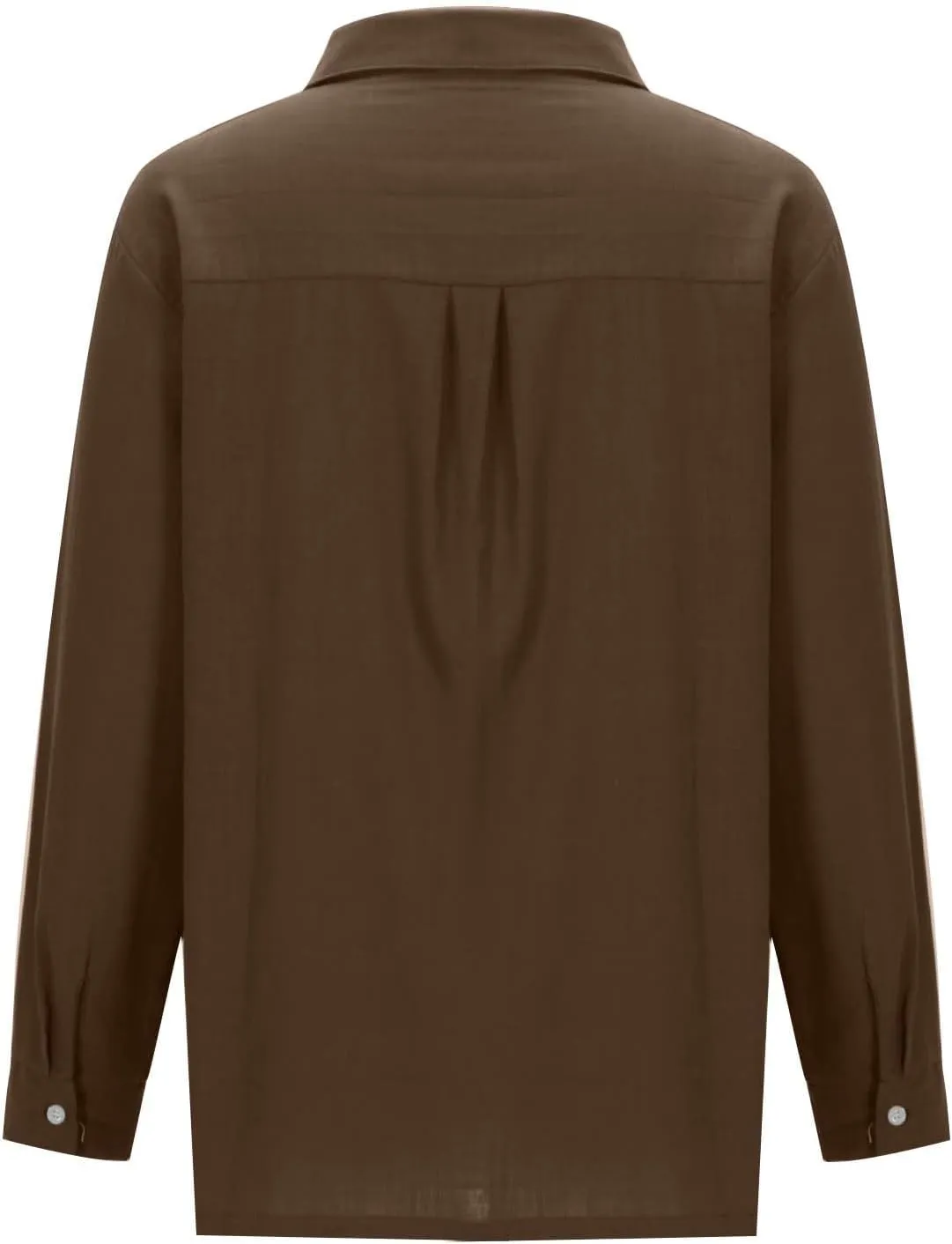 linen Crop Tops for Women Linen Shirts for Women with Pockets Long Sleeve High Low Oversized Blouse Tops for Women