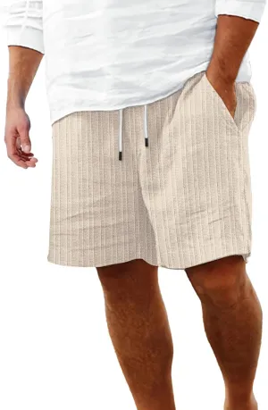 Linen Shorts for Men Black Leisure Solid Color Black Single Layer Shorts for Men Beach Shorts with Pockets Men's
