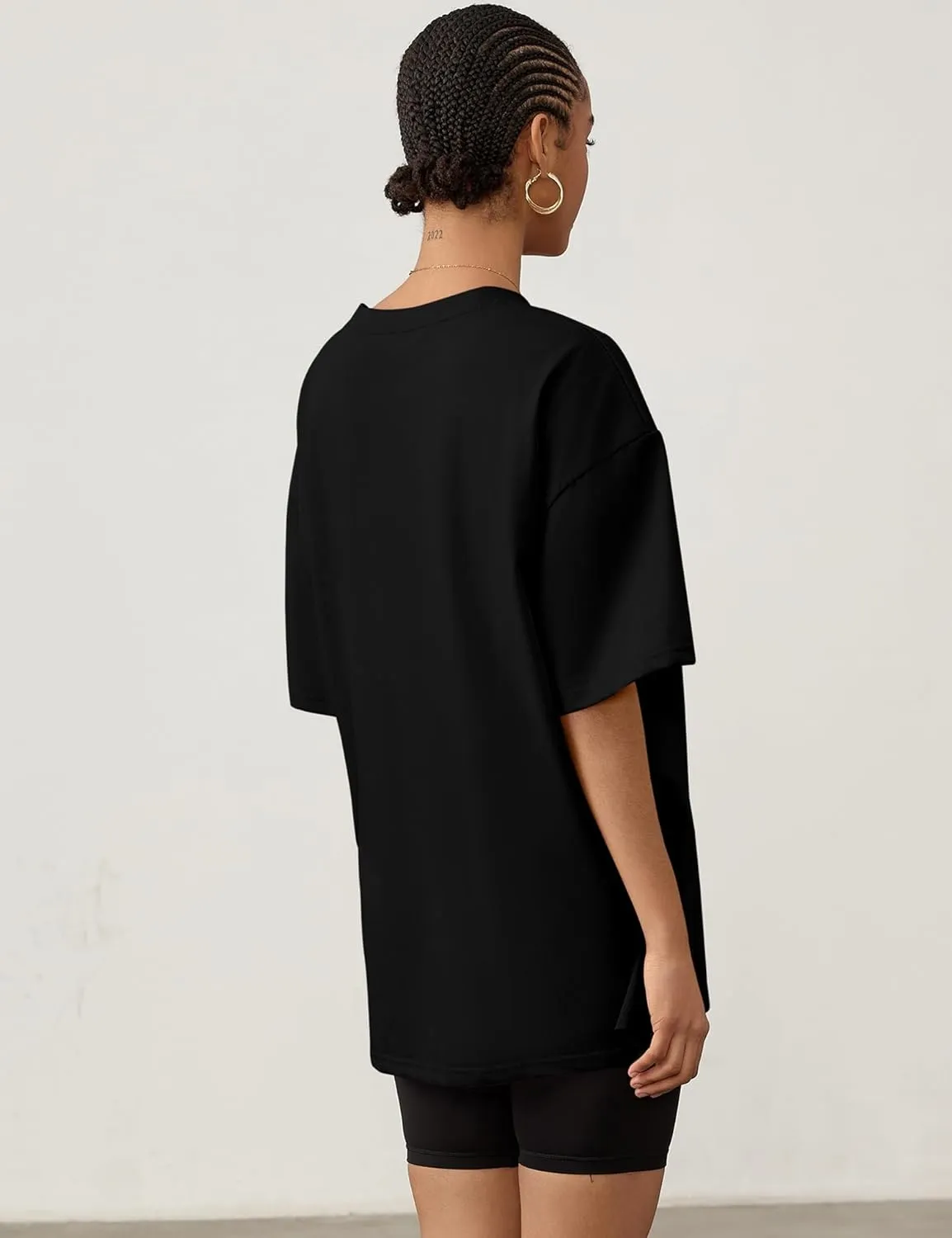 LOMON Oversized T Shirts for Women Short Sleeve Crewneck Summer Tops Loose Casual Mama Shirts Basic Tee