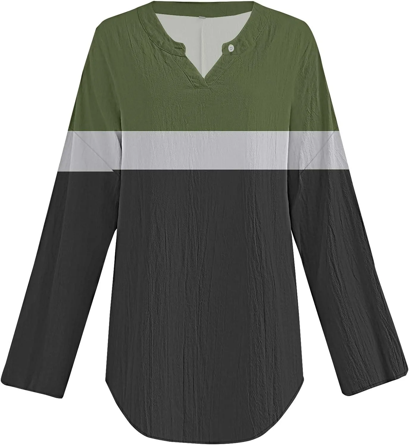 Long Sleeve Shirts for Women Boho Floral Print Button Up Dressy Casual Blouse Sexy V Neck Shirt Cute Tunic Tops