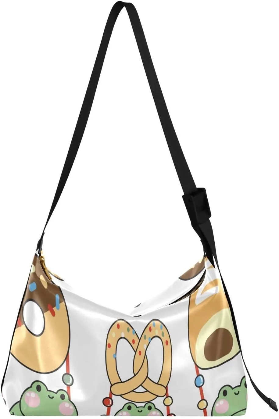 Lovely Frog Hobo Crossbody Bags for Women Leather Large Shoulder Bag Cross Body Bread Amusing Trendy Womens Tote Bags Handbag for Travel Shopping