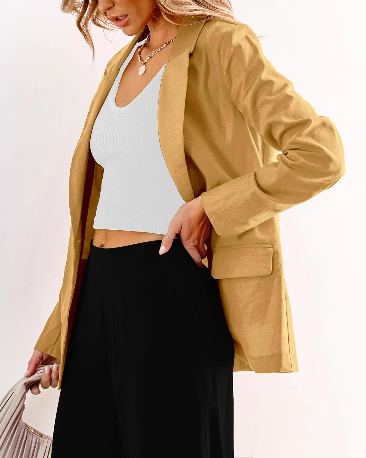 luvamia Blazers for Women Business Casual Dressy Work Fashion Lightweight Spring Summer Linen Unlined 2025 Suit Jackets