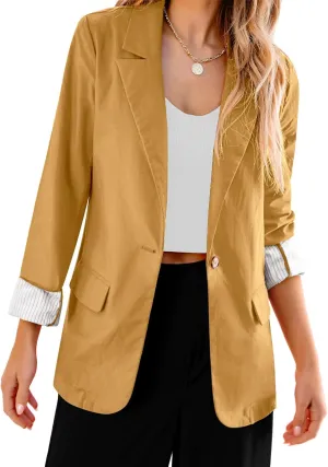 luvamia Blazers for Women Business Casual Dressy Work Fashion Lightweight Spring Summer Linen Unlined 2025 Suit Jackets