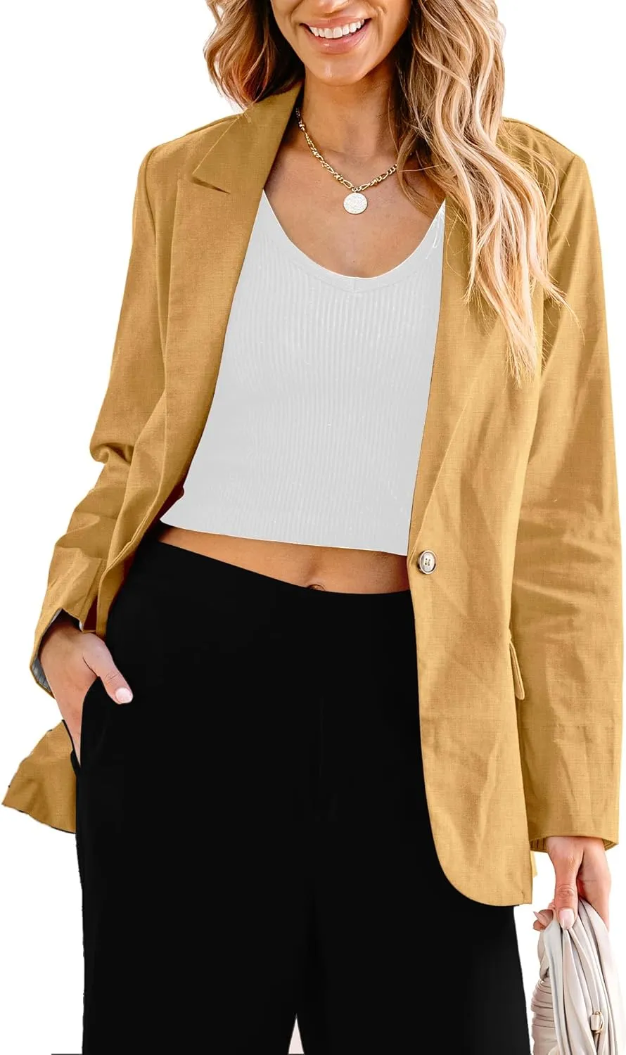 luvamia Blazers for Women Business Casual Dressy Work Fashion Lightweight Spring Summer Linen Unlined 2025 Suit Jackets