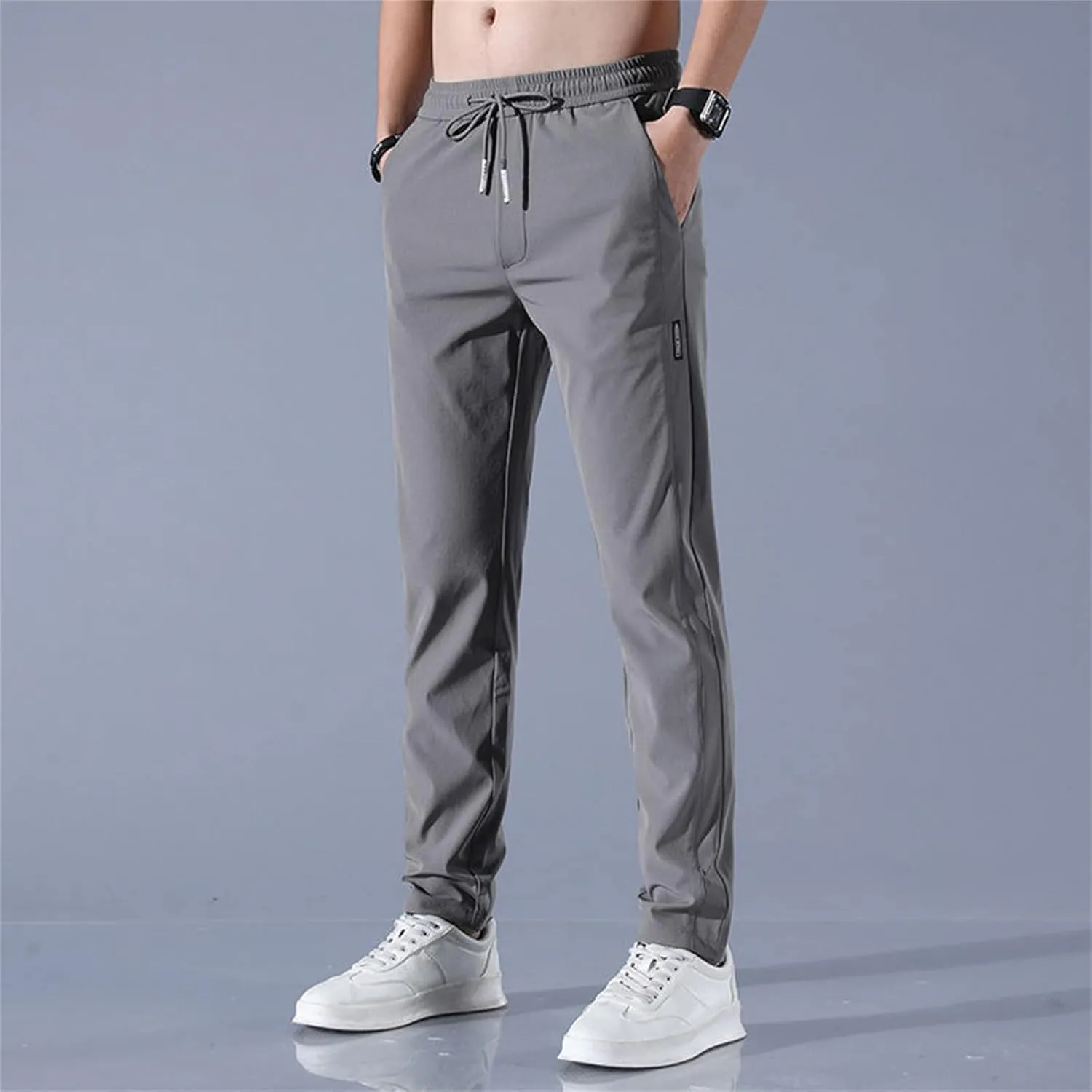 Men Cargo Pants Casual Cotton Stretch Elasticated Waist Pant Sweatpants Joggers Running Workout Jogger Bottoms