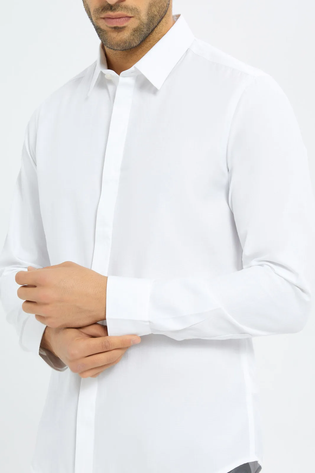Men Cream Formal Shirt