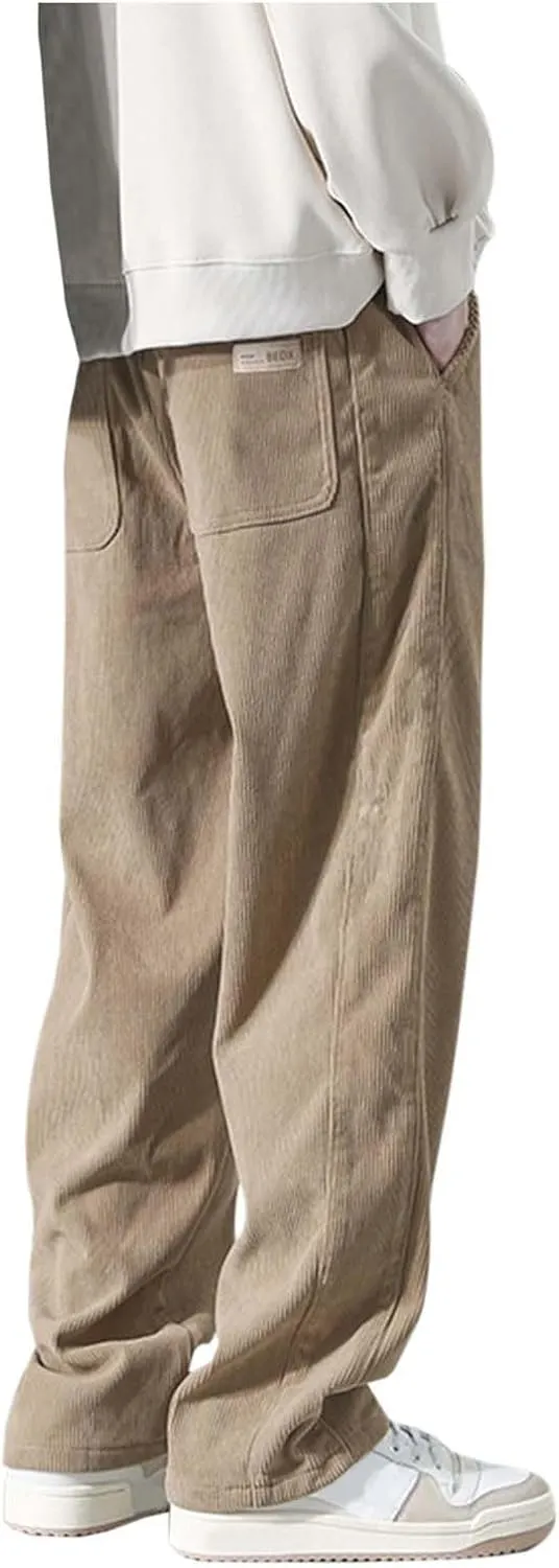 Men Jogging Pants Casual Joggers Sports Running Fitness Gym Sweatpant Open Hem Elasticated Stretch Waist Pant