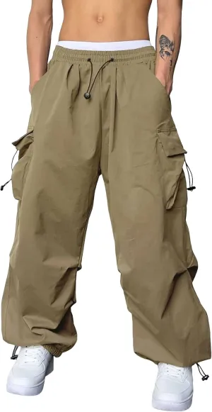 Men Pants Casual Jogger Work Wear Sweatpants with Multiple Pockets Drawstring Waist Cargo Chino Pant