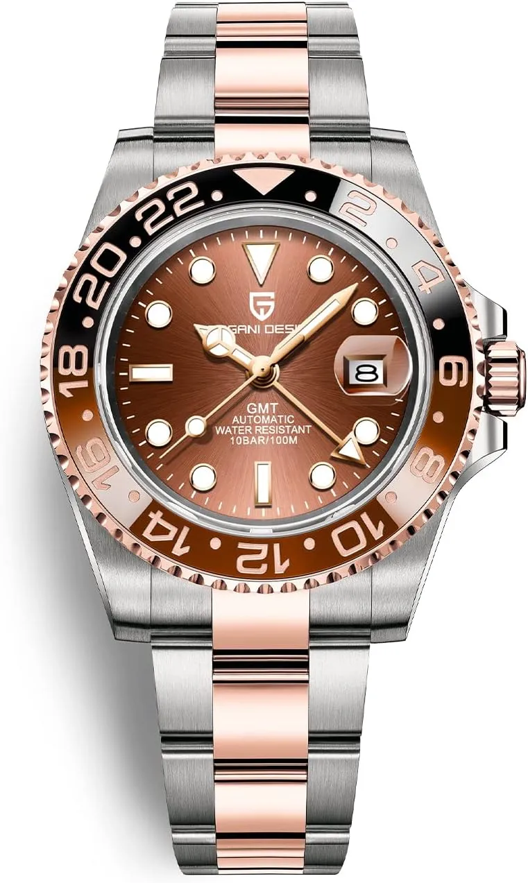 Men Watch Pagani Design GMT Watches for Men Automatic 40MM Date 100M Waterproof Stainless Steel Sapphire Glass Mechanical Wristwatches PD-1662