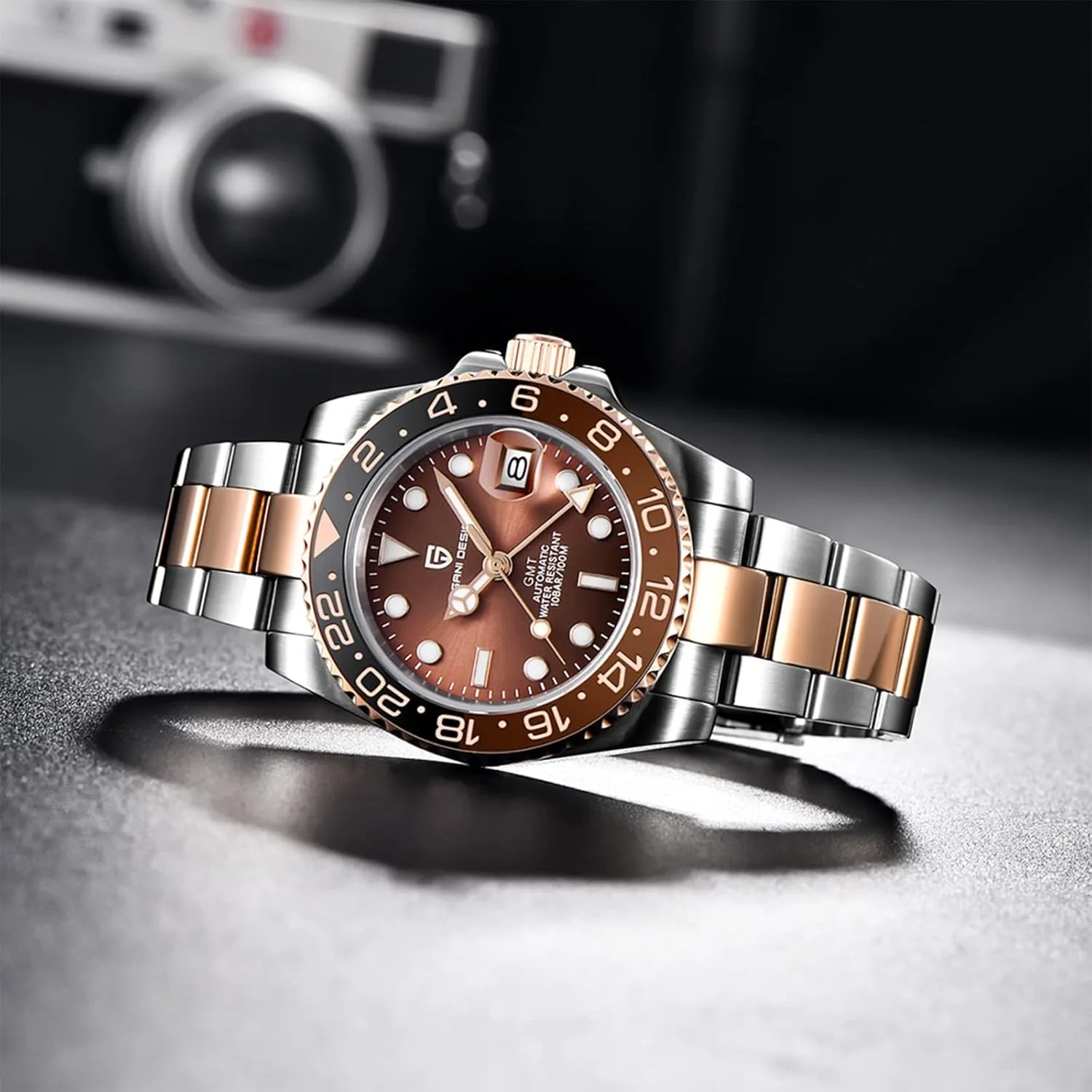 Men Watch Pagani Design GMT Watches for Men Automatic 40MM Date 100M Waterproof Stainless Steel Sapphire Glass Mechanical Wristwatches PD-1662