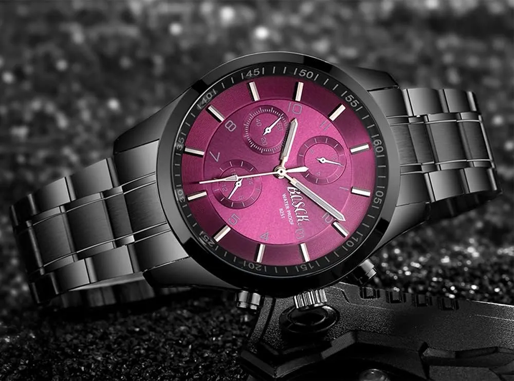 Men's 40mm Analog Watch  Auto Date & Day Display, Stainless Steel Business Wristwatch, Easy to Read, 30M Waterproof, No Chronograph