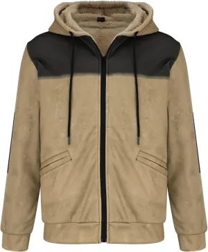 Mens Blazer Solid Color Warm Zipper Pocket Hooded Quilted Jacket Conceal Carry Jacket Mens Lightweight Jackets for