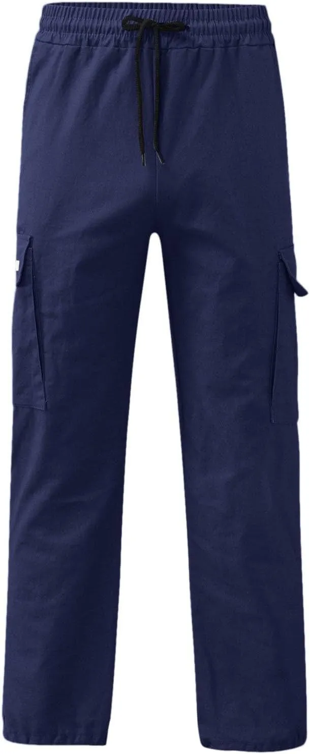 Mens Cargo Combat Work Pant Gym Running Jogger Soft Sweatpant Loose Cuffed Hem Pant Track Lounge