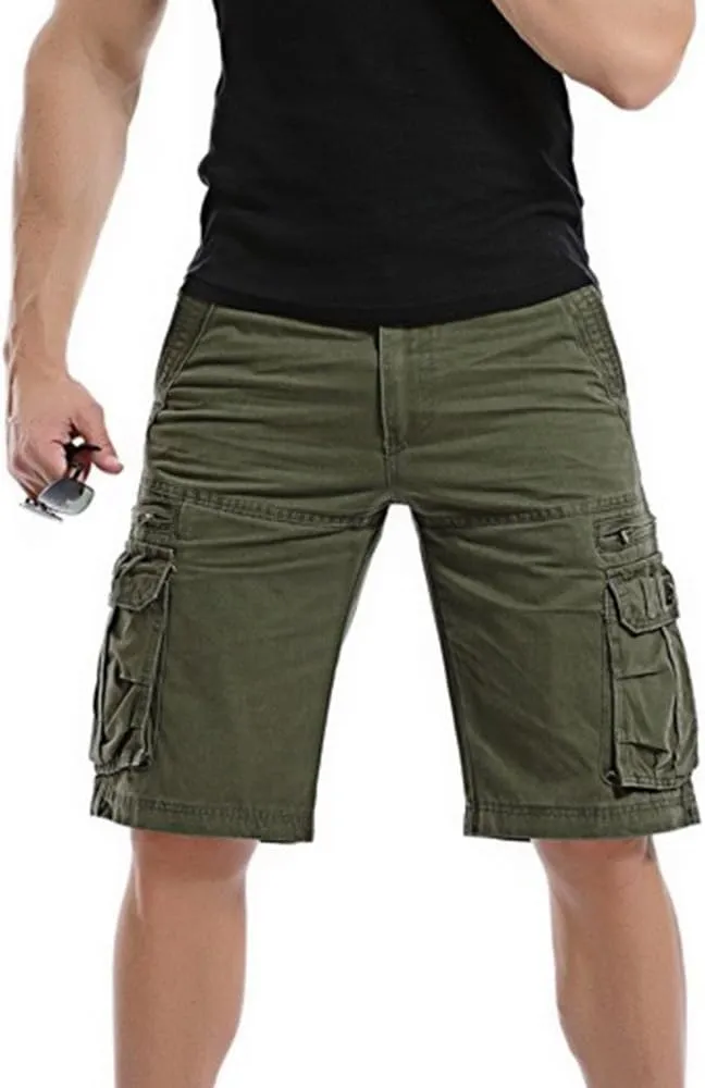 Mens Cargo Shorts Size 36 Short Cargo Pant Solid Splice Pocket Drawstring Shorts Fashion Solid Cargo Shorts for Men