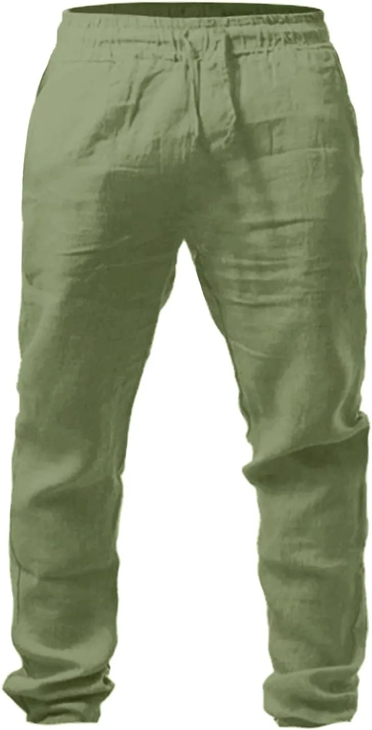 Mens Cargo Work Pants Casual Cotton Stretchy Elasticated Waist Pant Sweatpants Joggers Gym Sports Yoga Pants