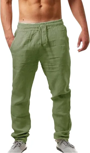 Mens Cargo Work Pants Casual Cotton Stretchy Elasticated Waist Pant Sweatpants Joggers Gym Sports Yoga Pants