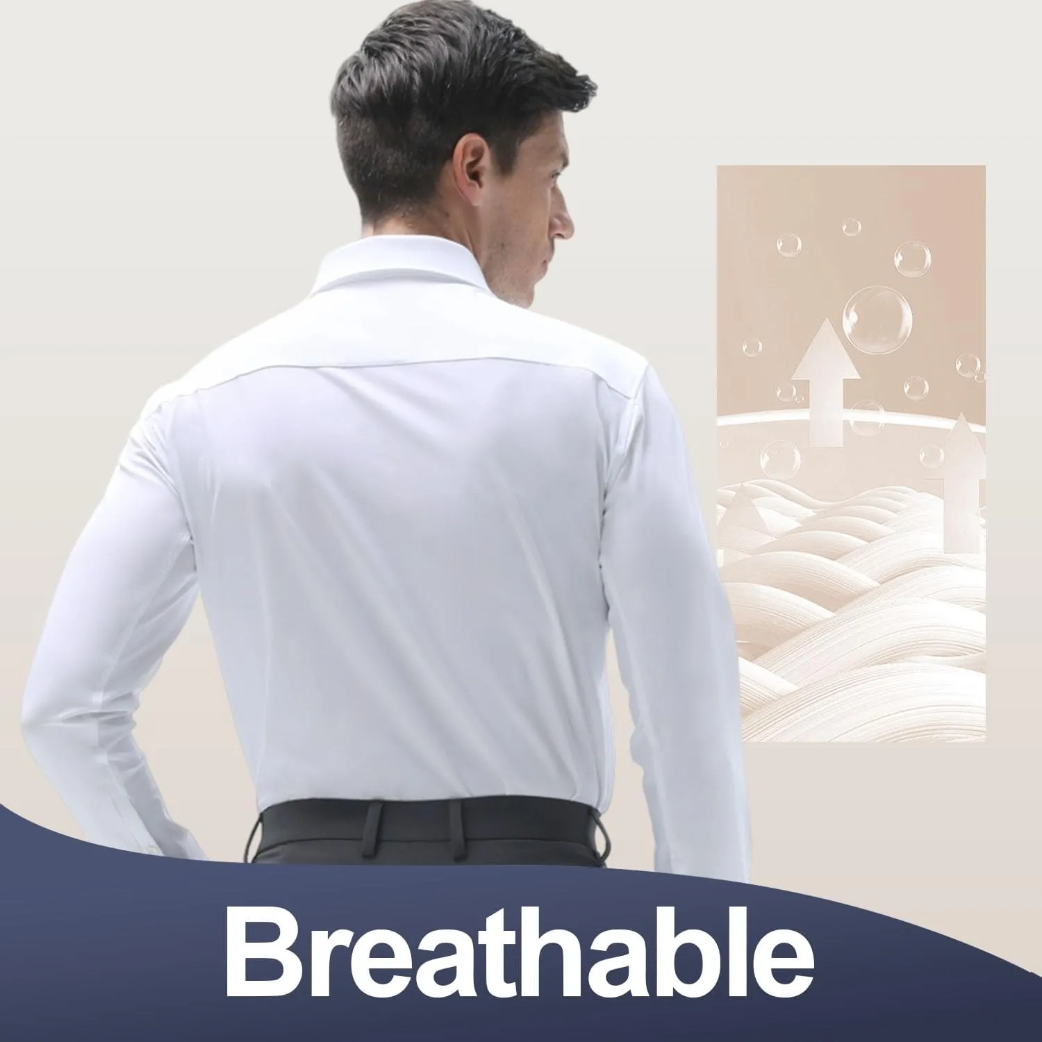 Men's Dress Shirts, TriProof Stretch Iron-Free Shirts Long Sleeve Button Down Wrinkle Free Casual Business Shirt