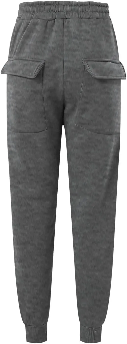 Mens Fleece Cargo Mens Slim Fit Cargo Pants Long Pants Fitness Pants Outdoor Trend Star Glitter
