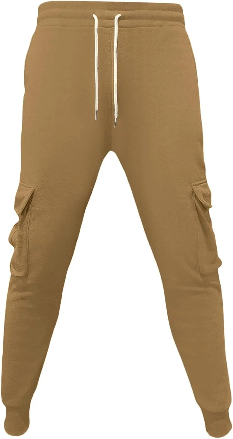 Mens Fleece Cargo Mens Slim Fit Cargo Pants Long Pants Fitness Pants Outdoor Trend Star Glitter