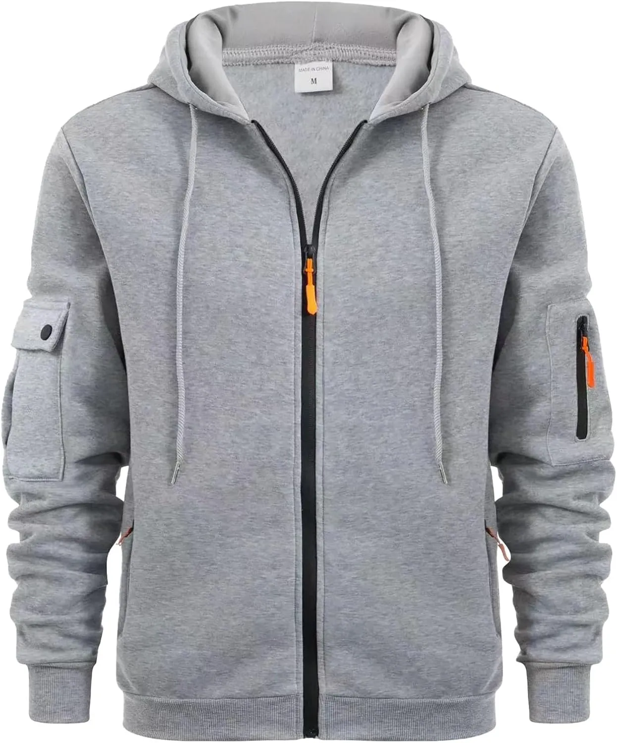 Men's Heavyweight Full Zip Fleece Hoodie Casual Cotton Hooded Fleece Drawstring Hoodies Pullover Sweatshirts